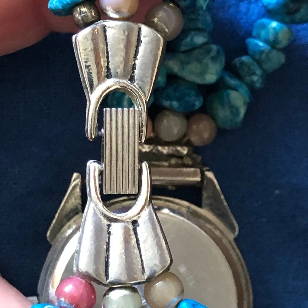 Vintage Native American Style Indian Head Collezioni Watch Turquoise - Picture 9 of 9